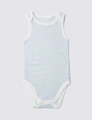 Blue Stripe Sleeveless Bodysuit &#40;3-8 Years&#41;